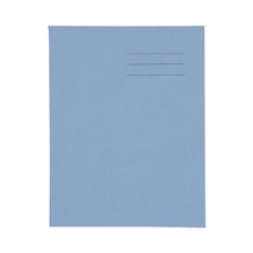 9x7" Exercise Book 64 Page, 8mm Ruled / Plain Alternate, Light Blue - Pack of 100